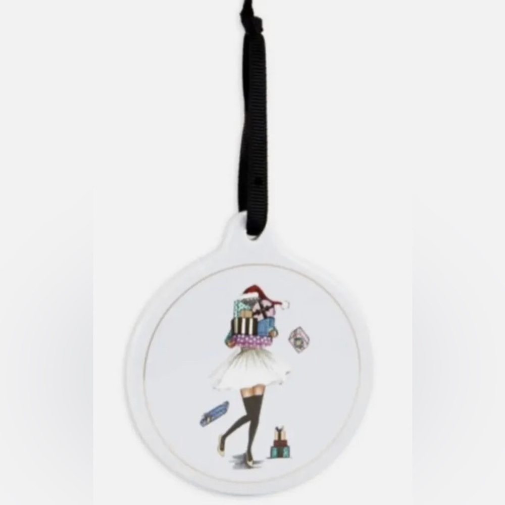 NEW Saks Fifth Avenue Print Ornament Available in Pink or White Designs